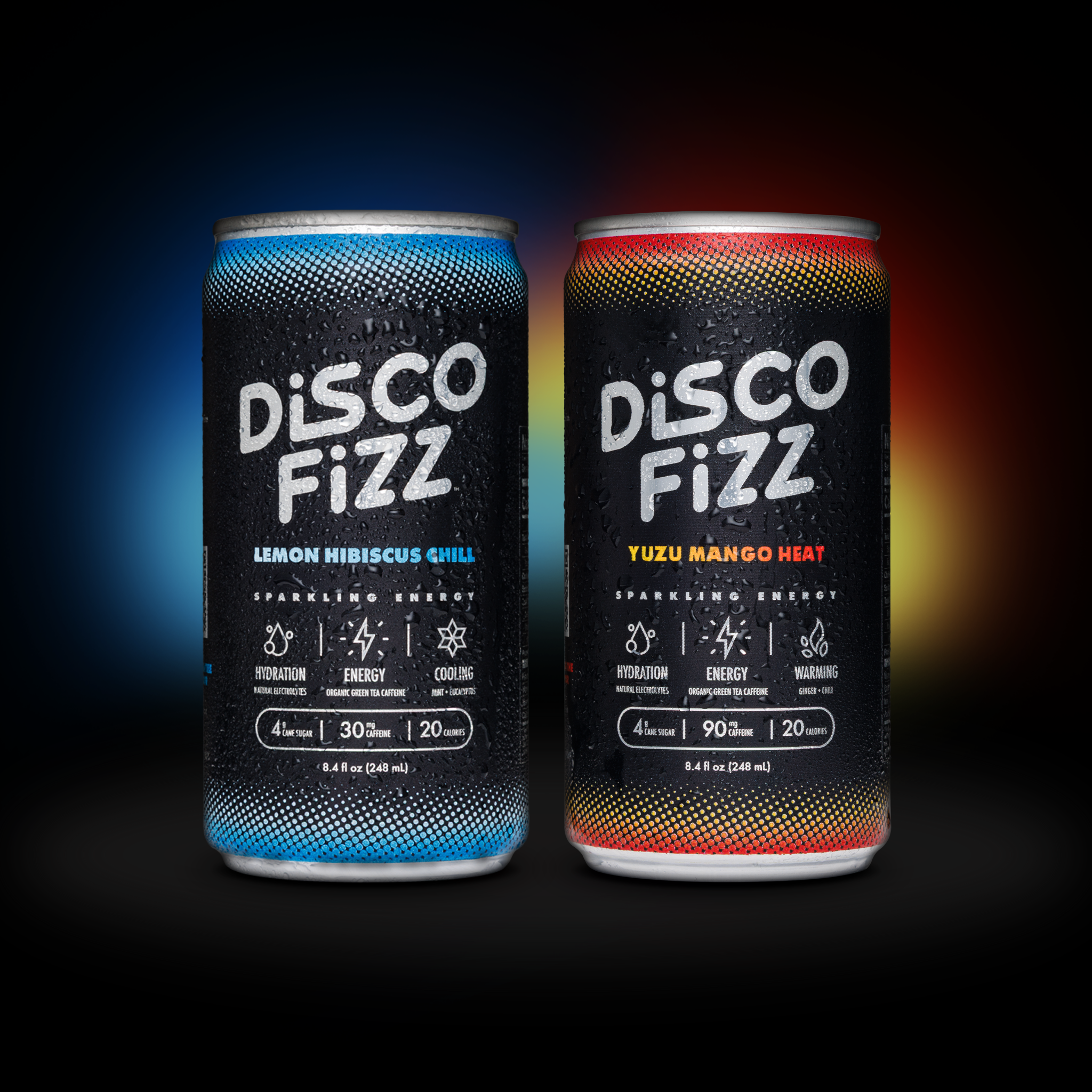 Disco Fizz Lemon Hibiscus Chill & Yuzu Mango Heat Multipack - 4pk