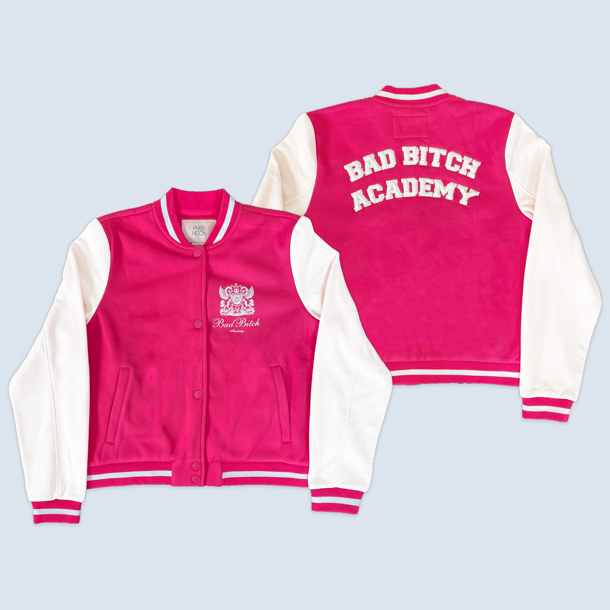 Bad Bitch Academy Fleece Varsity Jacket