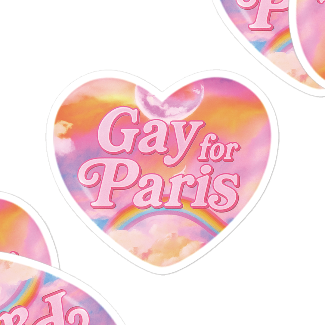 Gay for Paris 4" Sticker