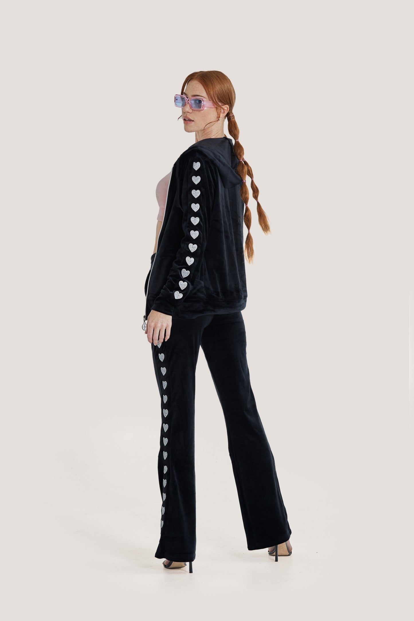Load image into Gallery viewer, Heart on Your Sleeve Pant by Paris Hilton Tracksuits
