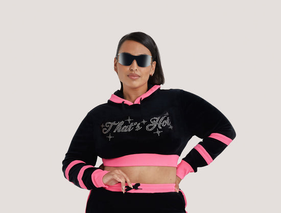 Shimmer That's Hot Cropped Hoodie by Paris Hilton Tracksuits
